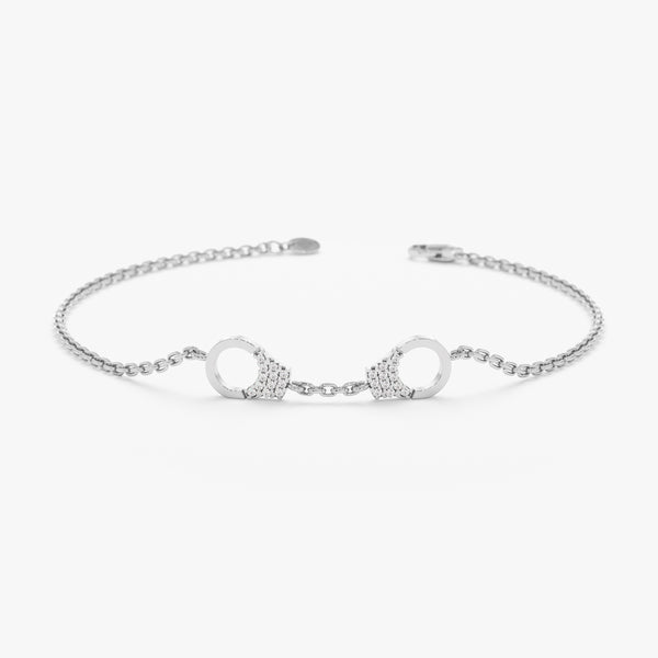 White Gold Diamond Handcuff Bracelet
