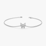 White Gold Diamond Butterfly Bracelet