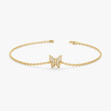 Gold Diamond Butterfly Bracelet