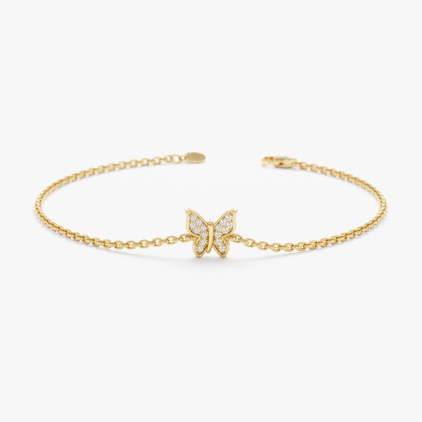 Gold Diamond Butterfly Bracelet