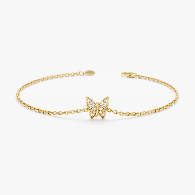 Gold Diamond Butterfly Bracelet