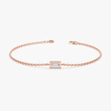 Rose Gold Diamond Baguette Bracelet