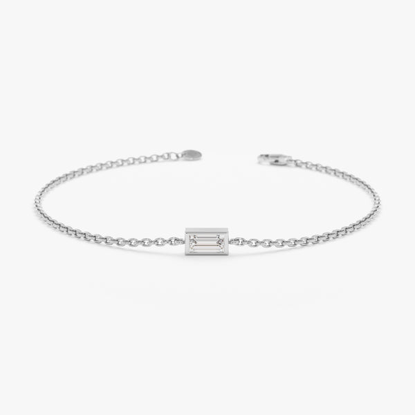 White Gold Diamond Baguette Bracelet