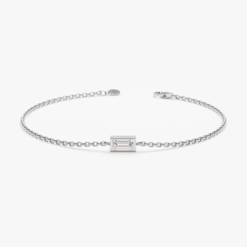 White Gold Diamond Baguette Bracelet
