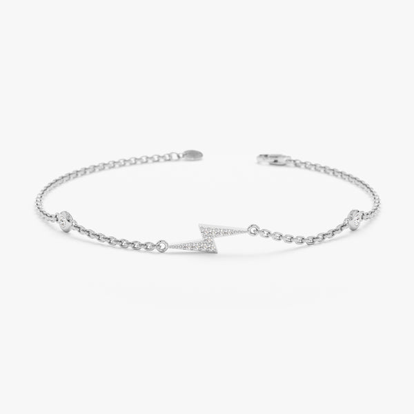 White Gold Diamond Lightning Bracelet