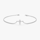 White Gold Diamond Cross Bracelet