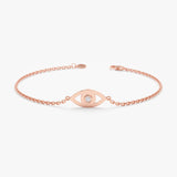 Rose Gold Diamond Evil Eye Bracelet