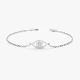 White Gold Diamond Evil Eye Bracelet