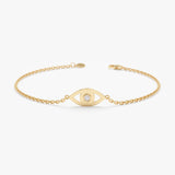 Handmade Gold and Diamond Evil Eye Bracelet