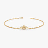 Solid Gold Diamond Evil Eye Bracelet