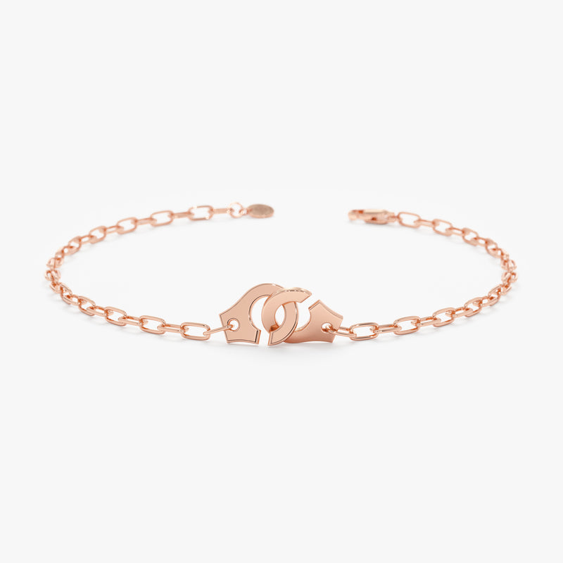 Rose Gold Paperclip Handcuff Bracelet