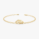 Paperclip Handcuff Gold Bracelet 