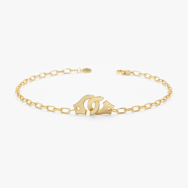 Paperclip Handcuff Gold Bracelet 