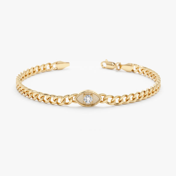 Miami Cuban Chain Evil Eye Bracelet
