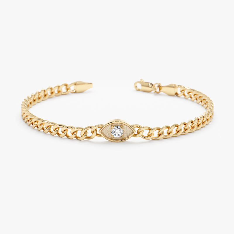 Miami Cuban Chain Evil Eye Bracelet