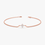 Rose Gold Diamond Clover Bracelet
