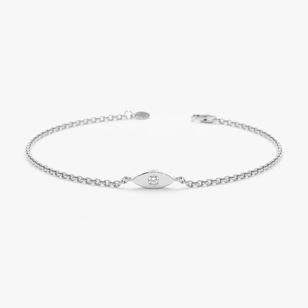 White Gold Diamond Evil Eye Bracelet