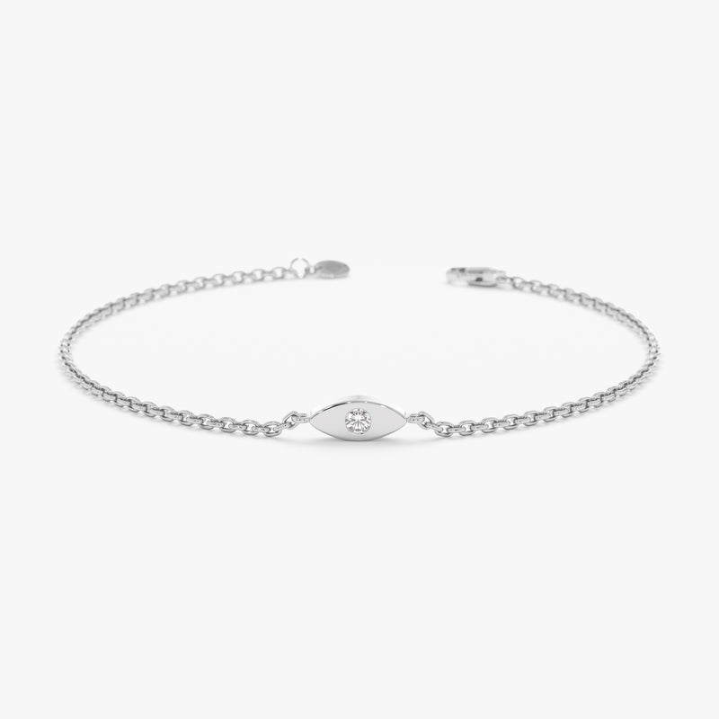 White Gold Diamond Evil Eye Bracelet