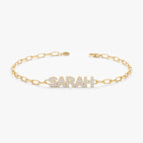 Paperclip Chain Diamond Name Bracelet