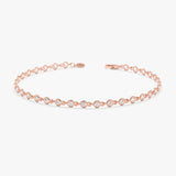 Rose Gold Diamond Bezel Tennis Bracelet