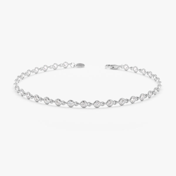 White Gold Diamond Bezel Tennis Bracelet