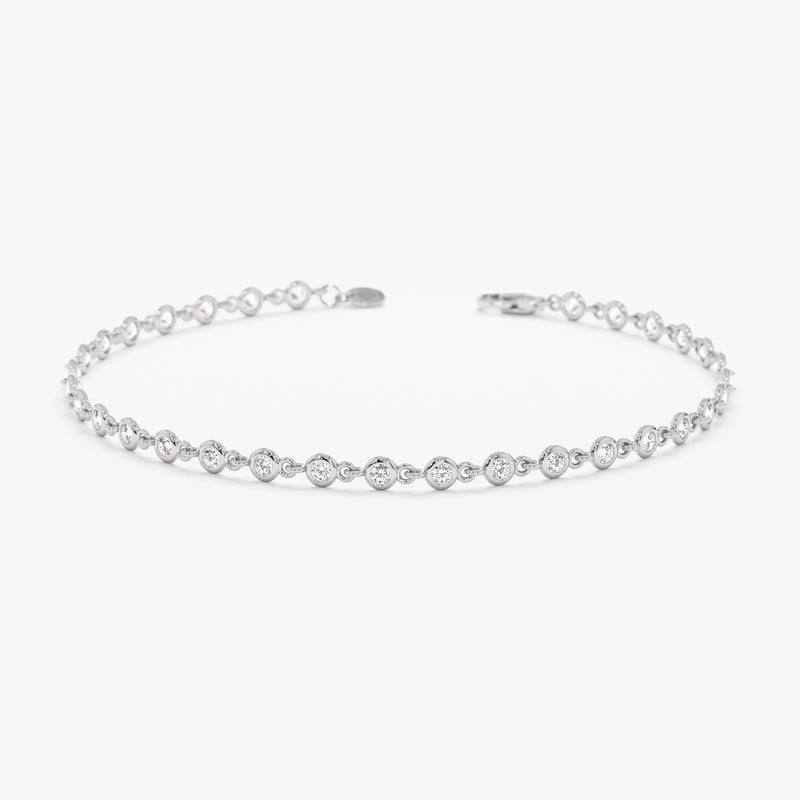 White Gold Diamond Bezel Tennis Bracelet