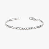 White Gold Miami Cuban Chain Bracelet