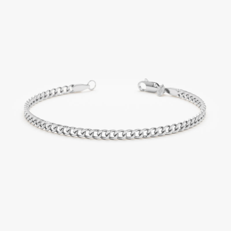 White Gold Miami Cuban Chain Bracelet