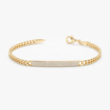 Diamond Cuban Chain ID Bracelet