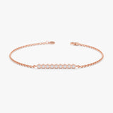 Rose Gold Bezel Diamond Bar Bracelet