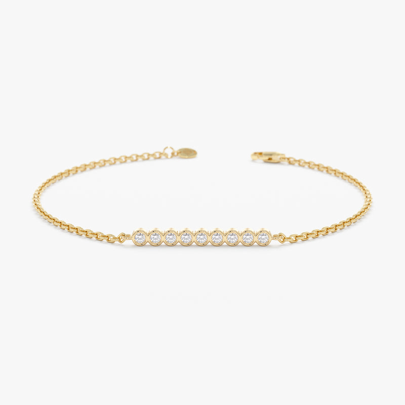 Bezel Diamond Bar Bracelet