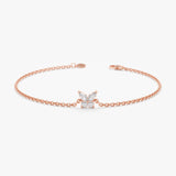 Rose Gold Marquise Butterfly Bracelet