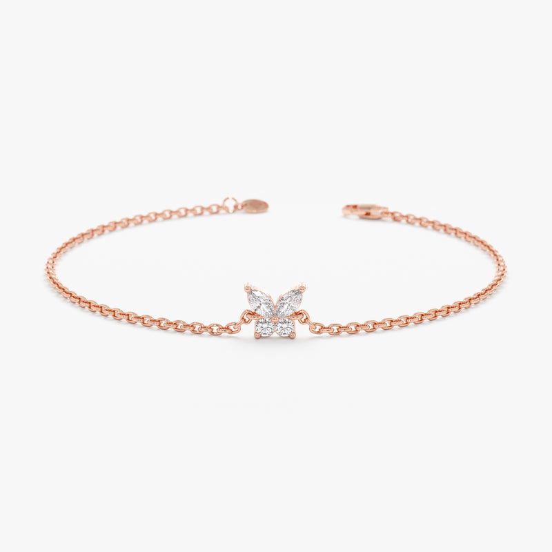Rose Gold Marquise Butterfly Bracelet