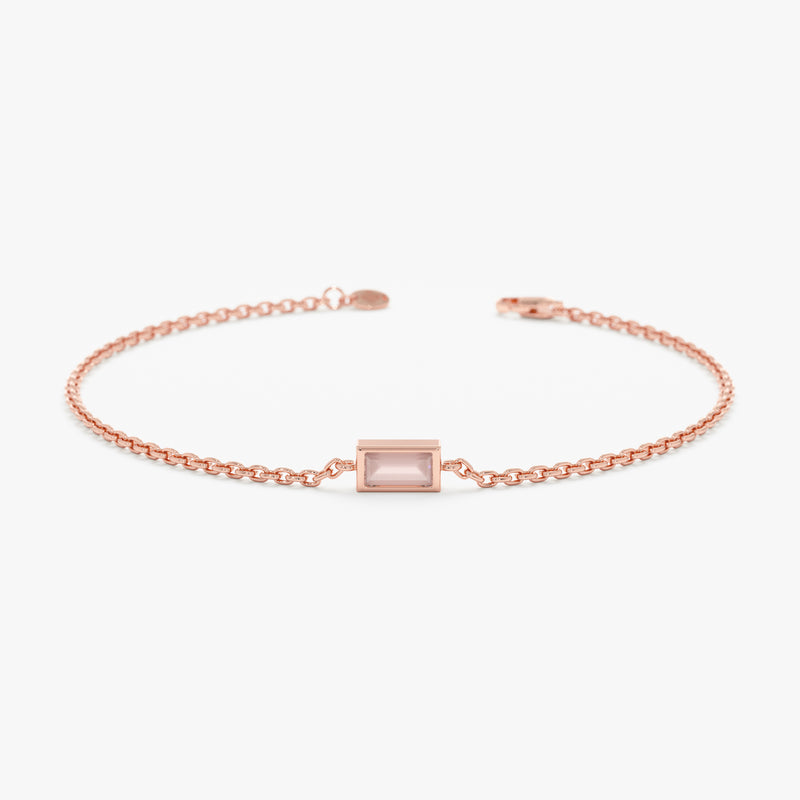 rose gold rose quartz bracelet