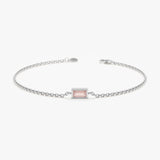 white gold rose quartz bracelet