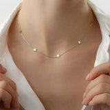 Solid gold star station necklace