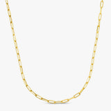 Solid Gold Paperclip Chain Necklace