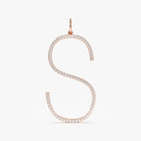 Rose Gold Large Diamond Initial Charm