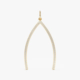 Yellow Gold Diamond Wishbone Charm