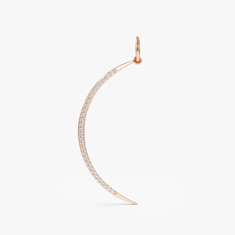 Rose Gold Diamond Crescent Charm