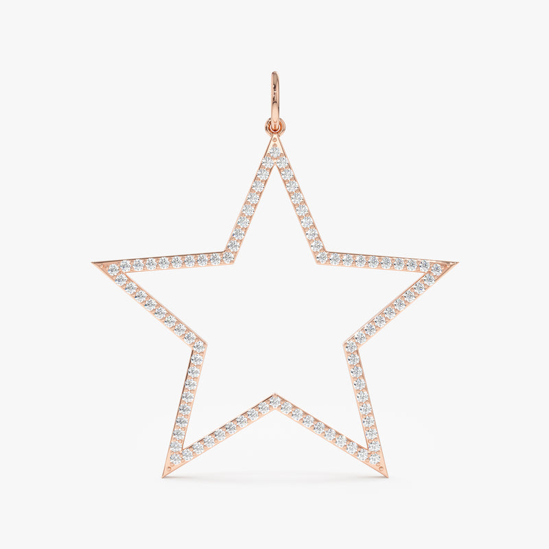 Rose Gold Large Diamond Star Charm