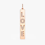 Rose Gold Handmade LOVE bar Charm