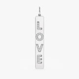 White Gold Necklace Love Charm