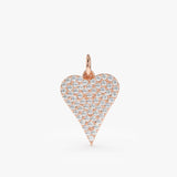 Rose Gold Diamond Heart Charm