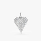 White Gold Diamond Heart Charm