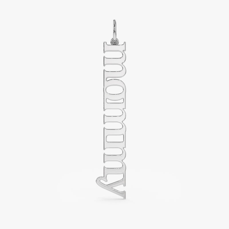 White Gold Custom Name Charm