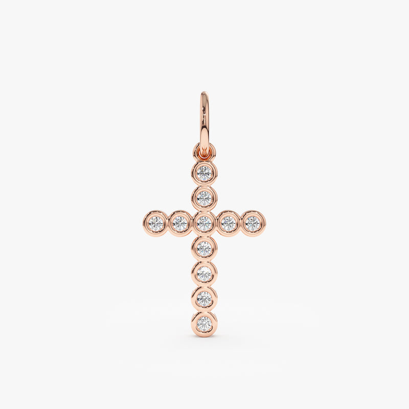 Rose Gold Diamond Cross Pendant