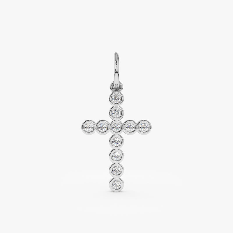 White Gold Diamond Cross Pendant
