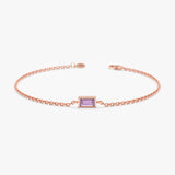 Rose Gold and Amethyst Bracelet