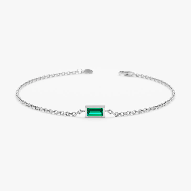 White Gold and Emerald Bracelet
